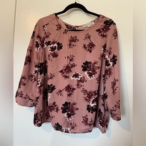 Dusty rose floral blouse